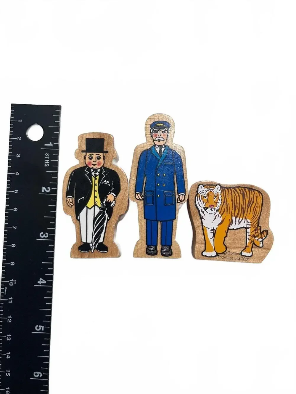 Vintage Sir Topham Hatt Engineer Tiger 3pc Lot Thomas & Friends Wooden Railway